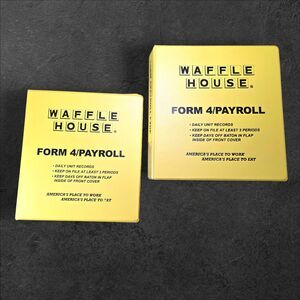 Waffle House Form 4 Payroll FYOP Binder Set Yellow Restaurant Employee Records